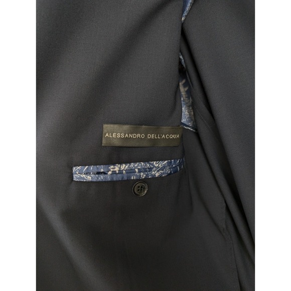 Alessandro Dell'Acqua Navy Suit Jacket 53 Wool Stretch 2-Button Blazer Italy - Picture 10 of 11